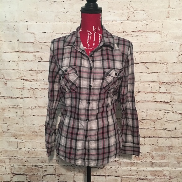 Faded Glory Tops - Plaid button down shirt